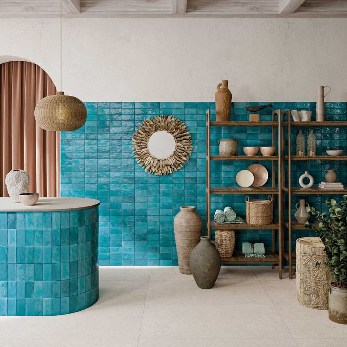 Poetry Colours Turquoise 75x150mm Gloss Wall Tile (0.5m2 box)
