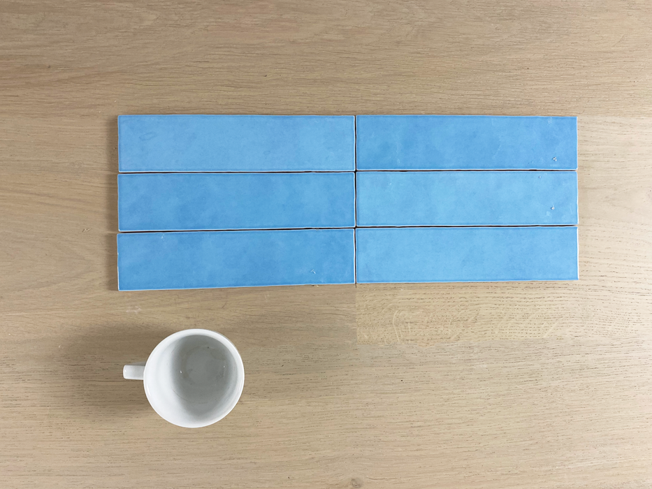 Amia Baby Blue 58x242mm Gloss Wall Tile (0.98m2 box)