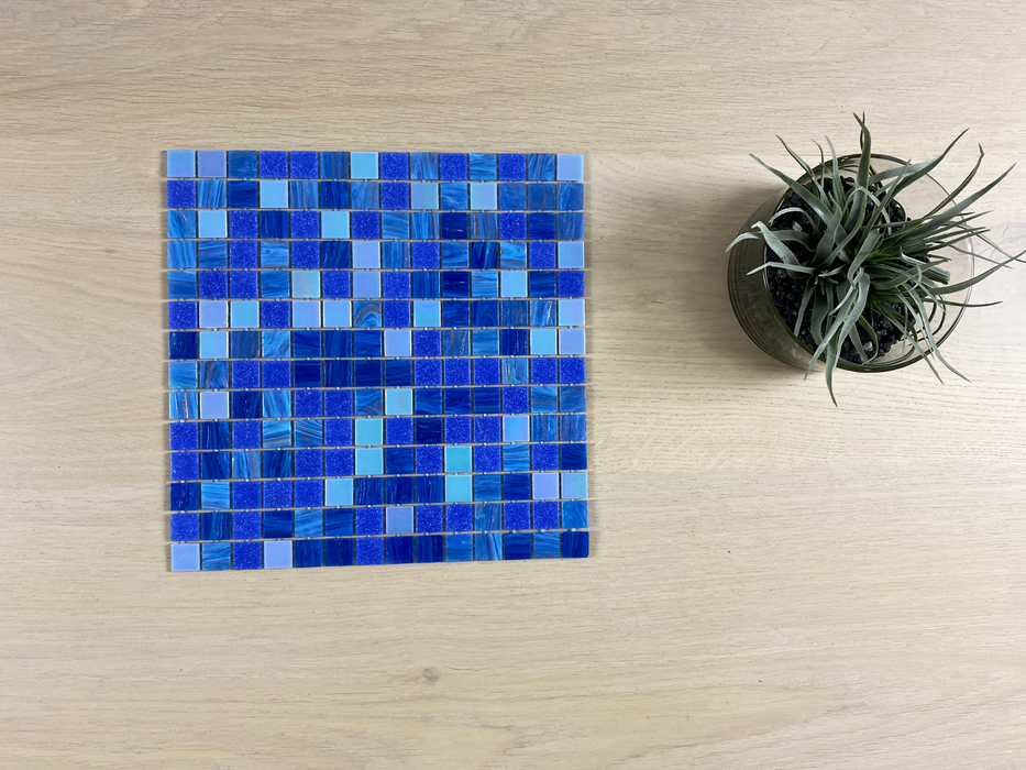 Villa Bali 20x20mm (300x300mm sheet size) Glass Mosaic Pool Tile (Box contains 11 sheets or 1m2)