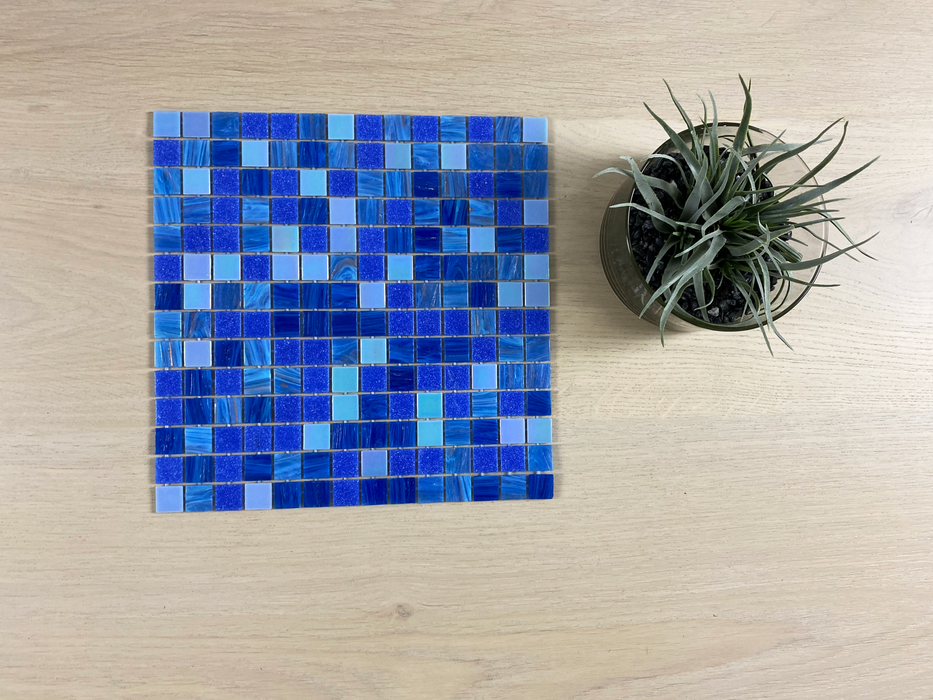 Villa Bali 20x20mm (300x300mm sheet size) Glass Mosaic Pool Tile (Box contains 11 sheets or 1m2)