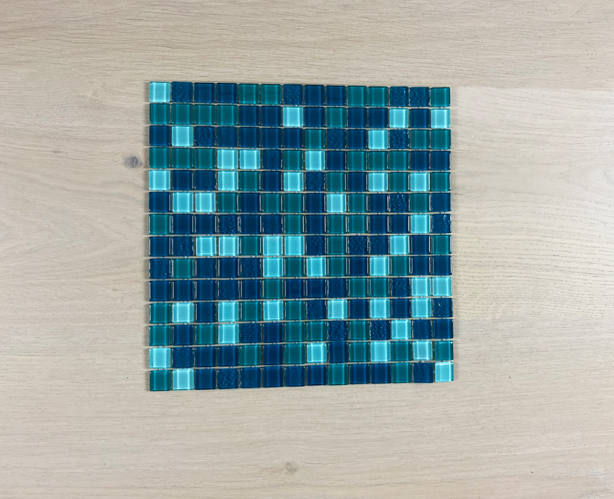 Villa Koh Samui 20x20mm (300x300mm sheet size) Glass Mosaic Pool Tile (Box contains 11 sheets or 1m2)
