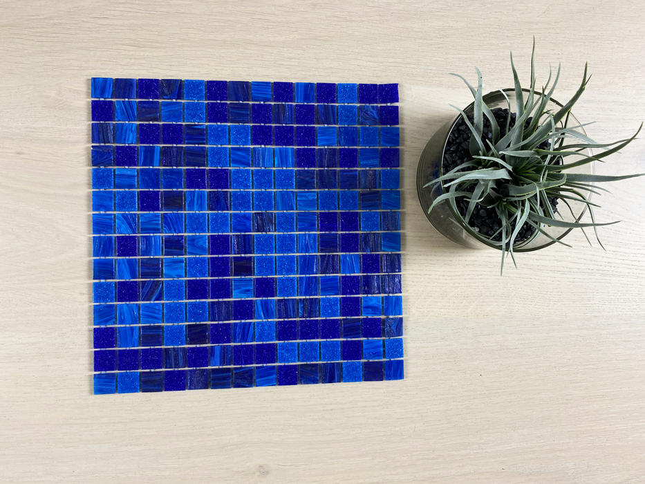 Villa Phuket 20x20mm (300x300mm sheet size) Glass Mosaic Pool Tile (Box contains 11 sheets or 1m2)