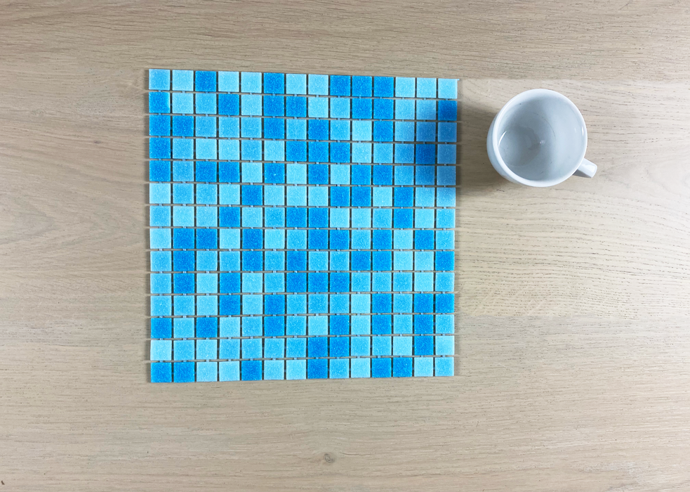 Villa Tahiti 20x20mm (300x300mm sheet size) Glass Mosaic Pool Tile (Box contains 11 sheets or 1m2)