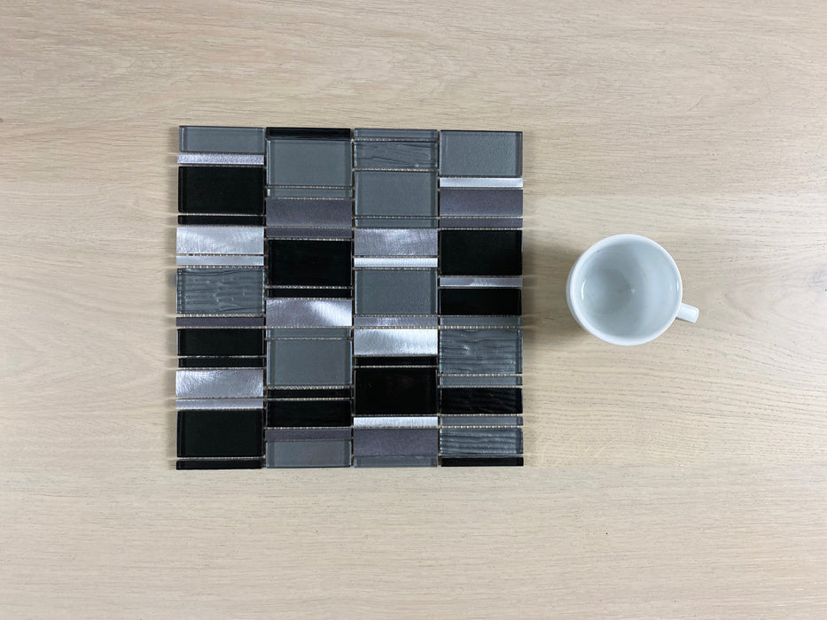 Metalli Industrial 296x300mm Brushed Stainless Mosaic (11 sheets, 0.98m2 box)