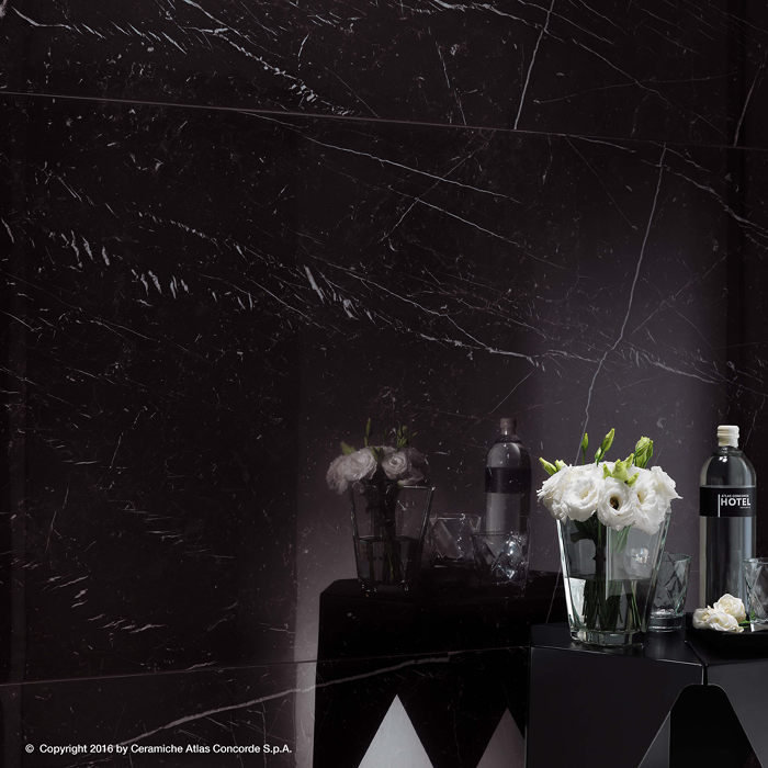Marvel Stone Nero Marquina 450x900mm Polished Finish Floor Tile (1.215m2 box)