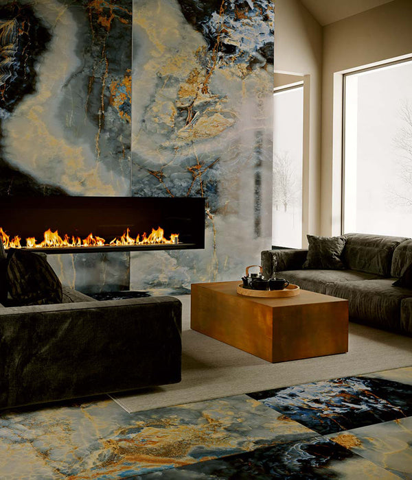 Eternal Blue 1200x2800mm High Gloss LCP Wall Tile (3.24m2/box) Book Match B