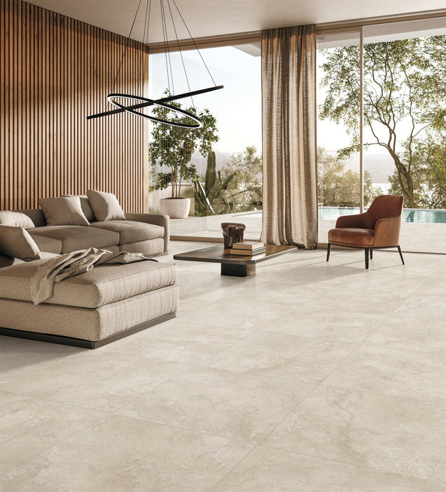 Nordic Travertine Beige Rect (In/Out) 600x600mm Floor Tile (1.44m2 box)