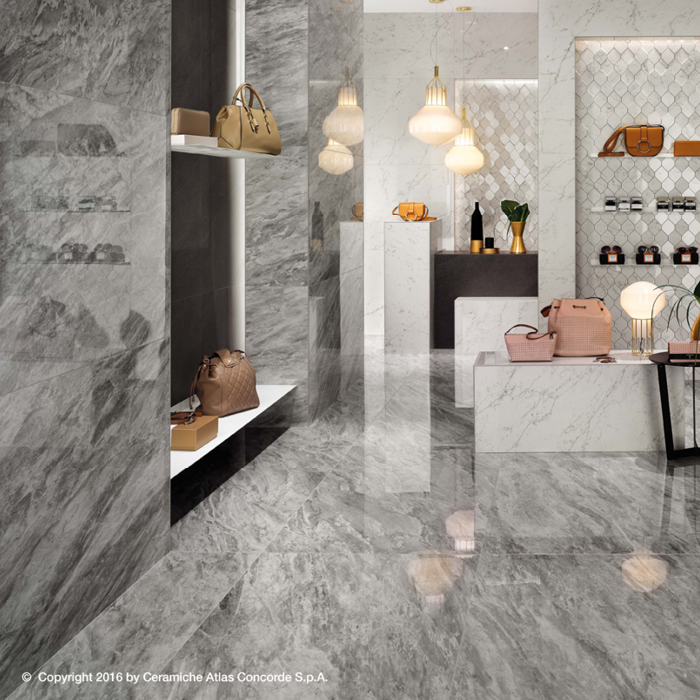 Marvel Stone Bardiglio Grey 600x600mm Polished Finish Floor Tile (1.08m2 box)