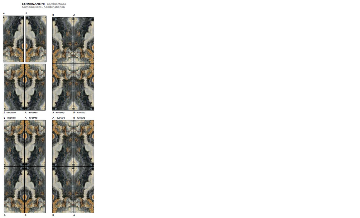 Eternal Blue 1200x2800mm High Gloss LCP Wall Tile (3.24m2/box) Book Match B
