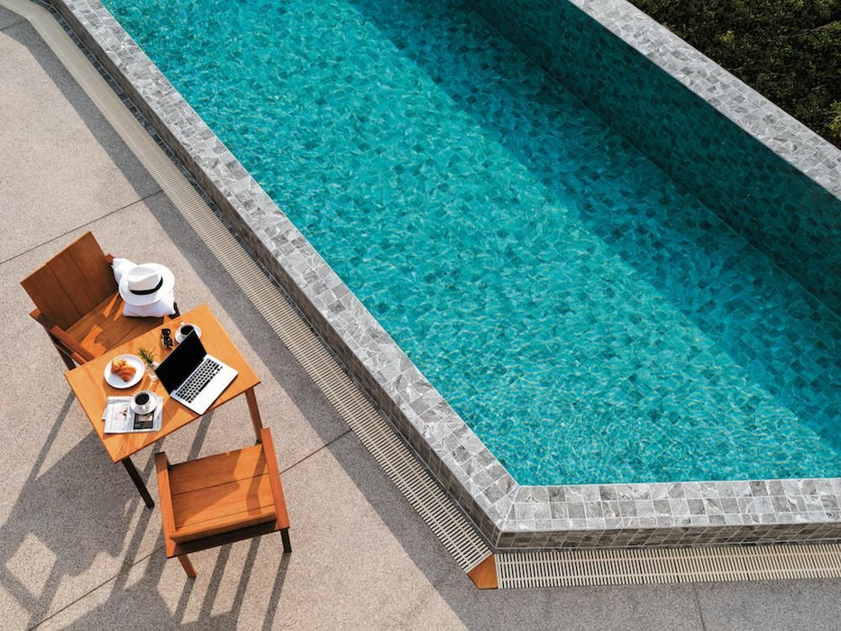 Hammered Grey 97x97mm (297x297mm sheet size) Grip Finish Floor/Wall/Pool Tile (0.929m2 box)
