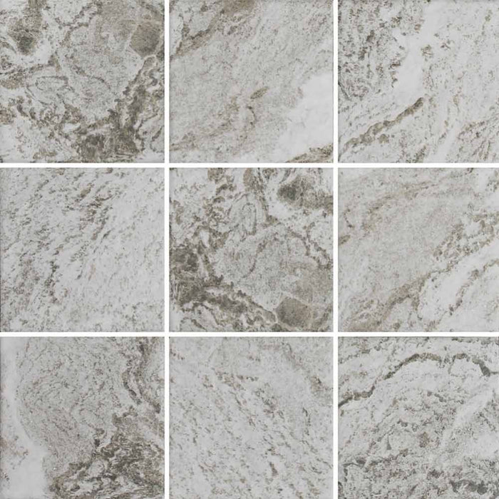 Hammered Light Grey 97x97mm (297x297mm sheet size) Grip Finish Floor/Wall/Pool Tile (0.929m2 box)