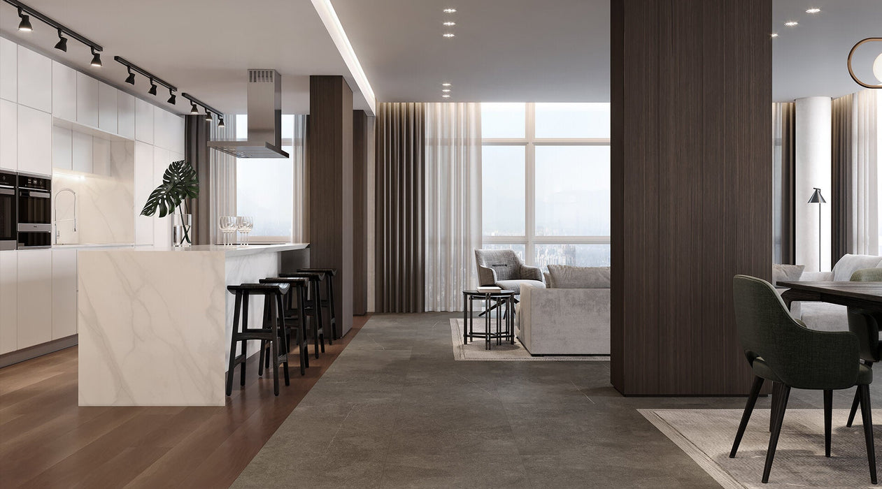 Mjork Carbon Matte 600x1200mm Colour Body Porcelain Tile (1.44m2 box)
