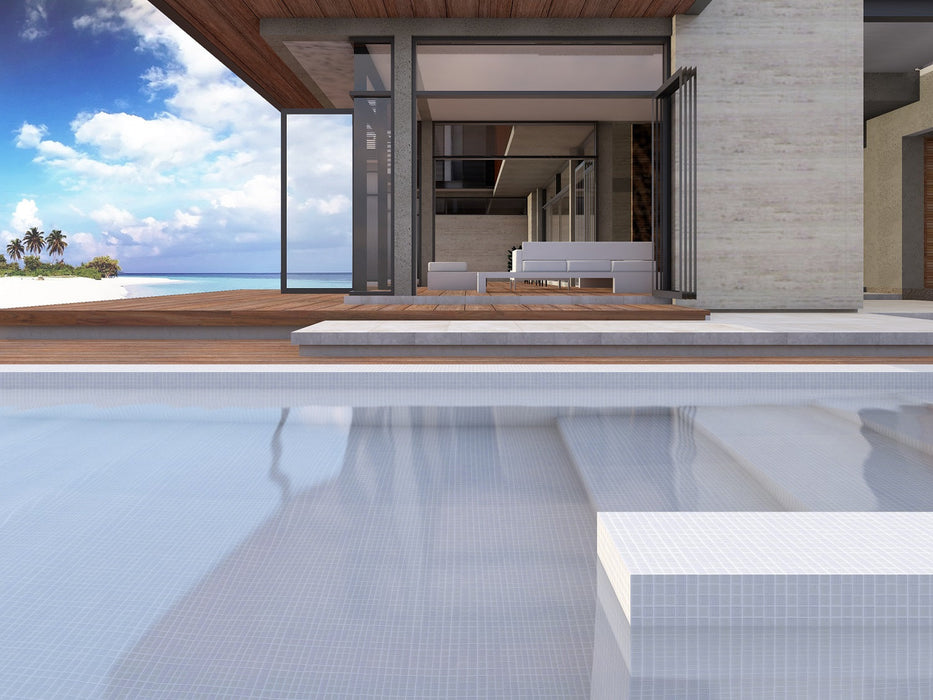 Villa Noumea 20x20mm (300x300mm sheet size) Glass Mosaic Pool Tile (Box contains 11 sheets or 1m2)